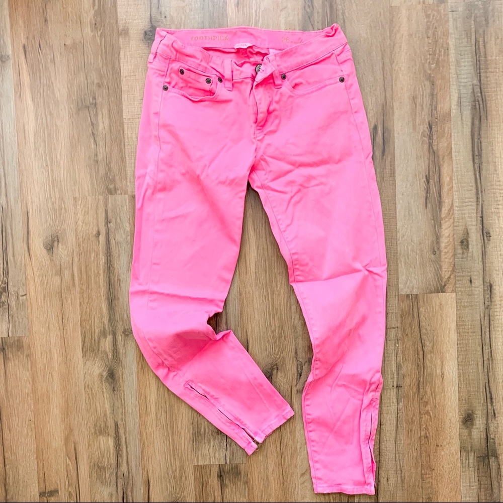 Hot Pink J.Crew Toothpick Jeans